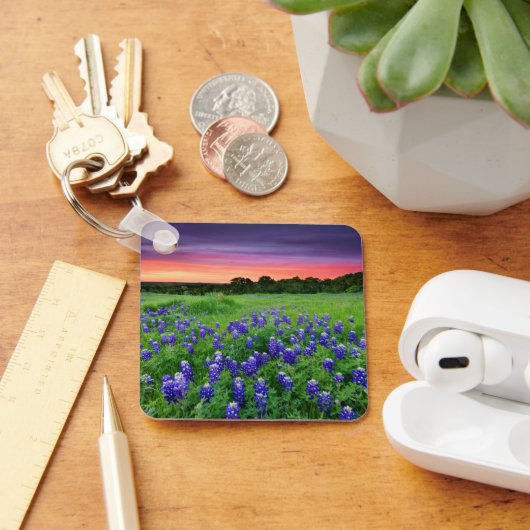 Bloemen | Blauwbijen in Sunset Texas Sleutelhanger (Bureau)