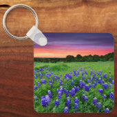 Bloemen | Blauwbijen in Sunset Texas Sleutelhanger (Voorkant)