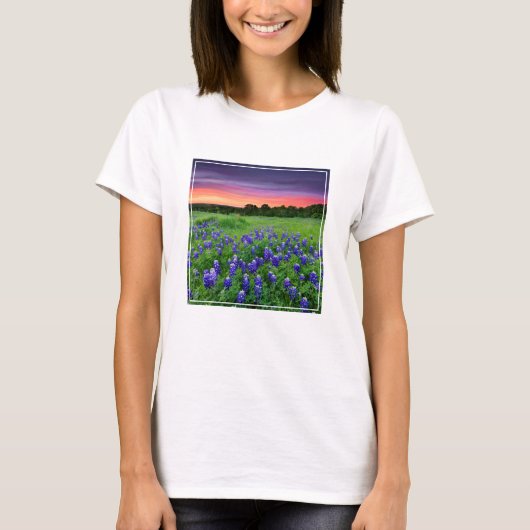 Bloemen | Blauwbijen in Sunset Texas T-shirt (Voorkant)