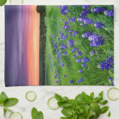 Bloemen | Blauwbijen in Sunset Texas Theedoek (Gevouwen)