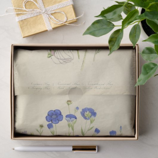 Bloemen Blauwe Bloemen Ephemera Decoupage Tissuepapier (Geschenk)