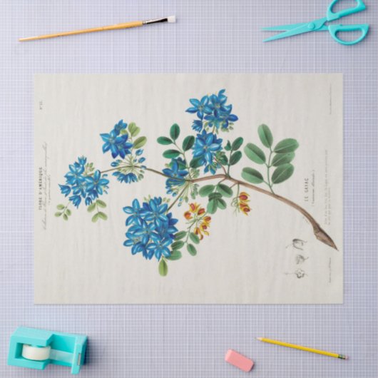  Bloemen Blauwe Bloemen Ephemera Decoupage Tissuepapier (Craft)