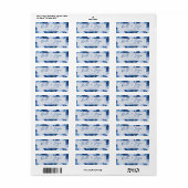  Bloemen Blauwe Bloemen Wedding Retouradres Etiket (Full Sheet)