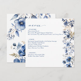 Bloemen Blauwe Bruiloft Borrel Plat Menu