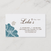 Bloemen Blauwe Bruine Tropisch van het Visitekaartje (Achterkant)