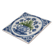 Bloemen blauwe kleur 2 tegeltje (Zijkant)