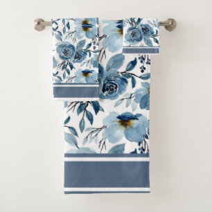 Bloemen Blauwe Kool Rozen Handdoek