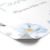 Bloemen Blauwe Lente Baby in Bloom BabyShower Favo Poster (Hoek)