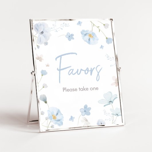 Bloemen Blauwe Lente Baby in Bloom BabyShower Favo Poster