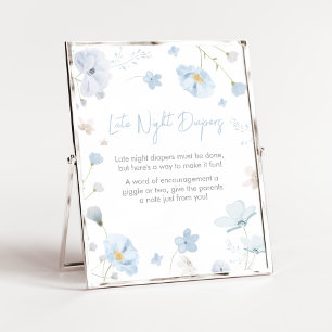 Bloemen Blauwe Lente Baby in Bloom Late Night Luie Poster