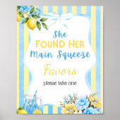 Bloemen Blauwe Main Squeeze Bruiloft Feest Favor Poster (Voorkant)