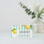 Bloemen Blauwe Main Squeeze Bruiloft Registratie Informatiekaartje (Staand voorkant)