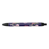 Bloemen Blauwe Pen met Naam (Voorkant)