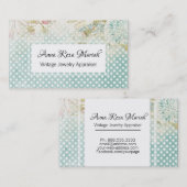 *~* Bloemen Blauwe Polka Dot Flowers Visitekaartje (Voorkant / Achterkant)