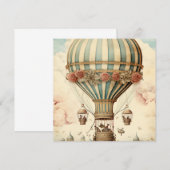  Bloemen Blauwe Streep Hete Luchtballon (Voorkant / Achterkant)