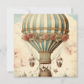  Bloemen Blauwe Streep Hete Luchtballon (Voorkant)