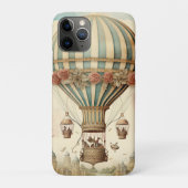 Bloemen Blauwe Streep Hete Luchtballon Case-Mate iPhone Case (Achterkant)