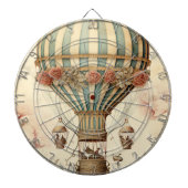  Bloemen Blauwe Streep Hete Luchtballon Dartbord (Voorkant)
