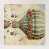  Bloemen Blauwe Streep Hete Luchtballon Legpuzzel (Horizontaal)