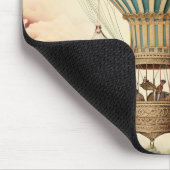  Bloemen Blauwe Streep Hete Luchtballon Muismat (Hoek)