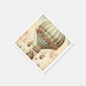  Bloemen Blauwe Streep Hete Luchtballon Servet (Hoek)