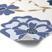 Bloemen Blauwe Vine Botanische Kunst Print (Hoek)