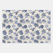 Bloemen Blauwe Vine Botanische Patroon Gift Inpakpapier Vel (Voorkant 3)