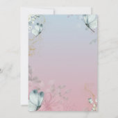 Bloemen Blauwe Vlinders Ombre Verjaardag Kaart (Achterkant)