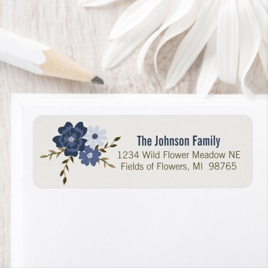 Bloemen blauwe wijnstokken botanisch etiket (Insitu)