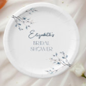 Bloemen blauwe winter botanische bruidsdouche papieren bordje