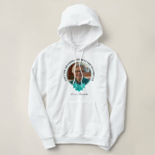 Bloemen Blauwgroen Lijst Kleinkind naar Oma Foto Hoodie