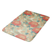 Bloemen Blauwgroen, Perzik, Blauwgroen met sierade Badmat (Gekanteld)