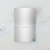 Bloemen Blauwgroen Zilveren Snoepje 16 van de Bedankkaart (Binnen)