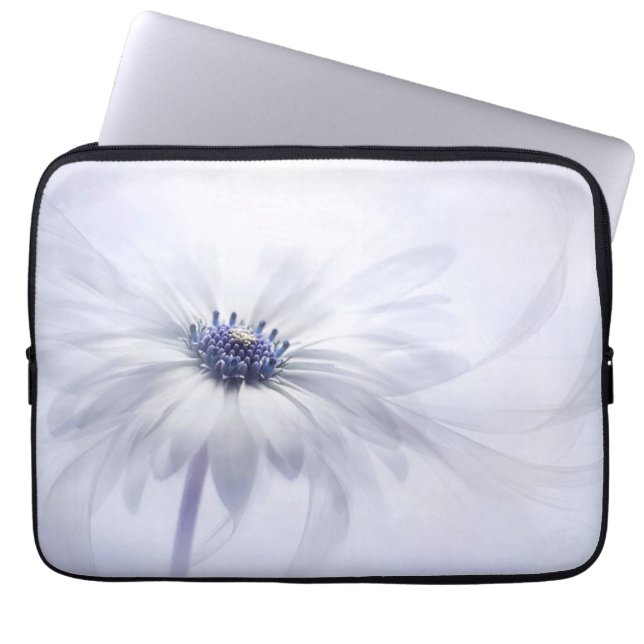 Bloemen | Bleke Paarse ventilator Laptop Sleeve (Voorkant)