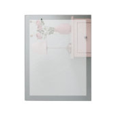 Bloemen | Bleke roze rozen op de nachtstand Notitieblok (Linkerzijde)