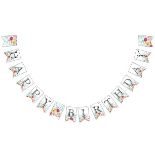 bloemen blij met Birthday Banner