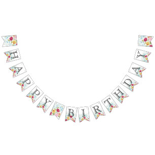 bloemen blij met Birthday Banner