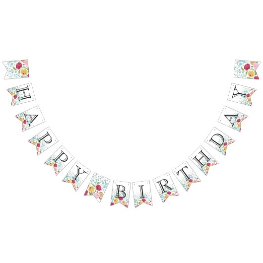  bloemen blij met Birthday Banner (Alle)