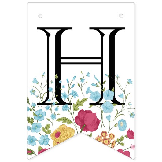 bloemen blij met Birthday Banner (Tweede vlag)