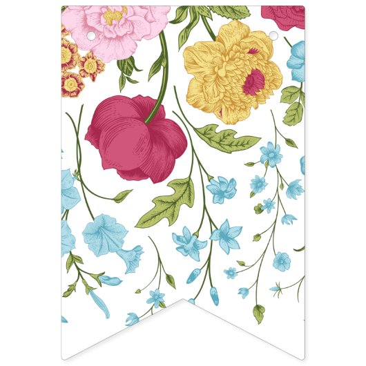 bloemen blij met Birthday Banner (Eerste vlag)