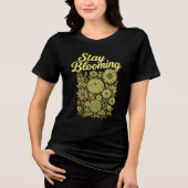  Bloemen "Blijf Bloeien" Retro Design Tri-Blend Shirt (Voorkant)