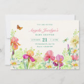 Bloemen bloeien baby shower kaart (Voorkant)