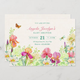 Bloemen bloeien baby shower kaart