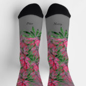 Bloemen Bloeien Boho Koppel Waterverf Monogram Sokken (Top)