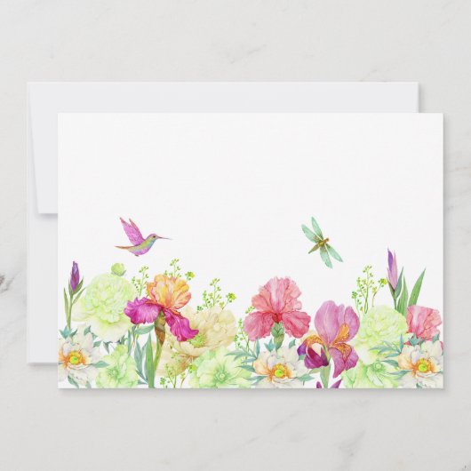 Bloemen bloeien bruiloft kaart (Achterkant)