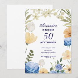 Bloemen bloeien hortensia kleurrijke 50ste verjaar kaart
