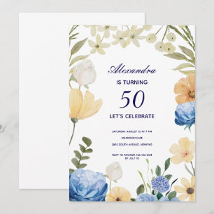 Bloemen bloeien hortensia kleurrijke 50ste verjaar kaart