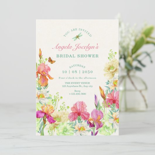 Bloemen bloeien kaart (Staand voorkant)