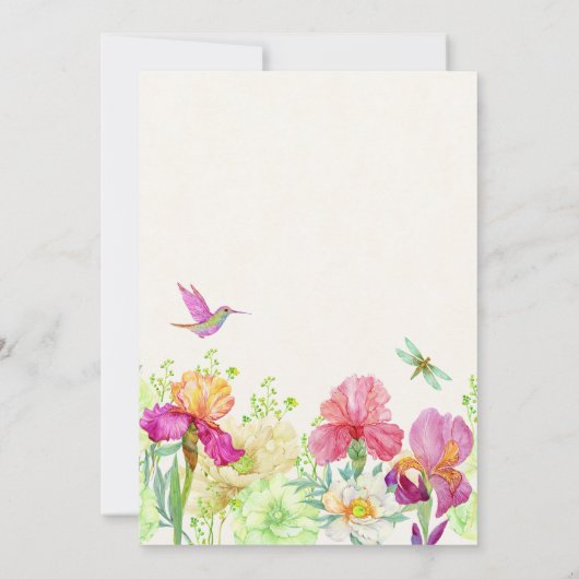 Bloemen bloeien kaart (Achterkant)