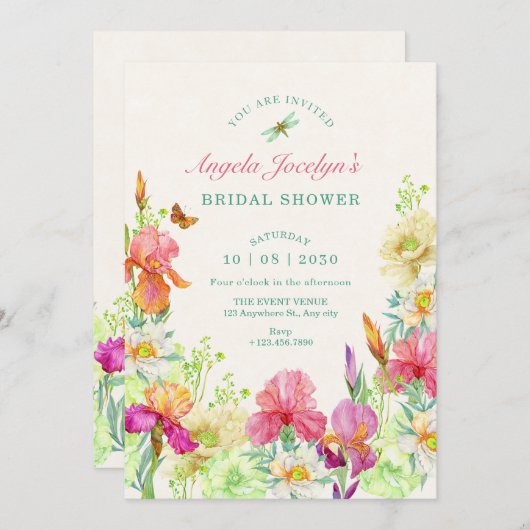 Bloemen bloeien kaart (Voorkant / Achterkant)